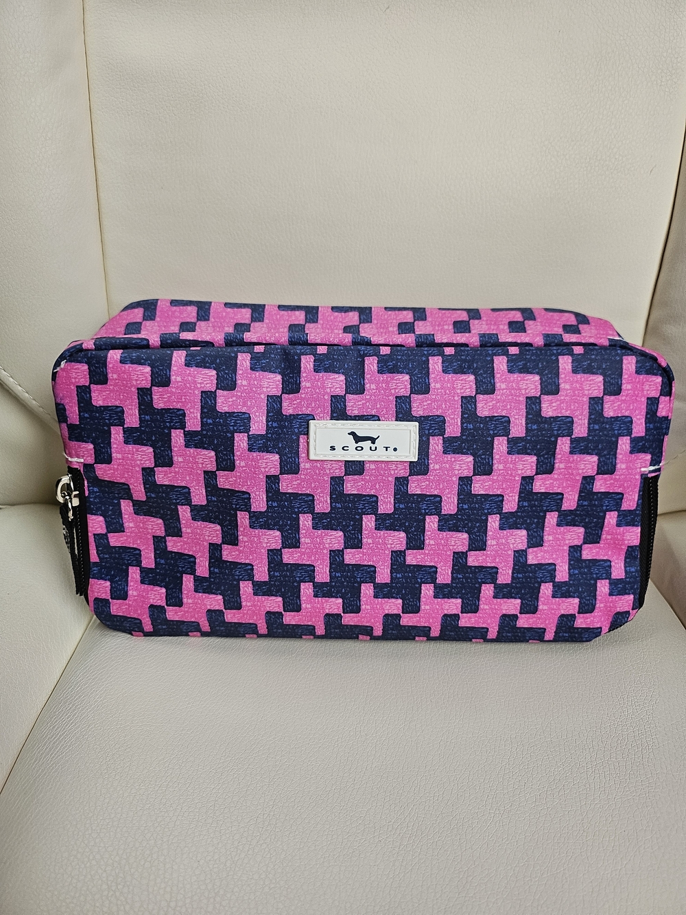 Scout Pink & Navy Patterned Cosmetic Bag